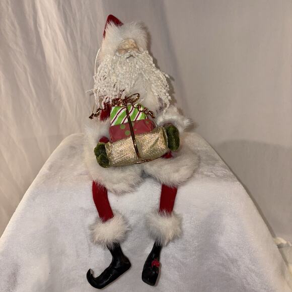 Santa Claus Posable Doll Figurine 14" tall Can Sit Or Hang Holiday Decor - Picture 4 of 11